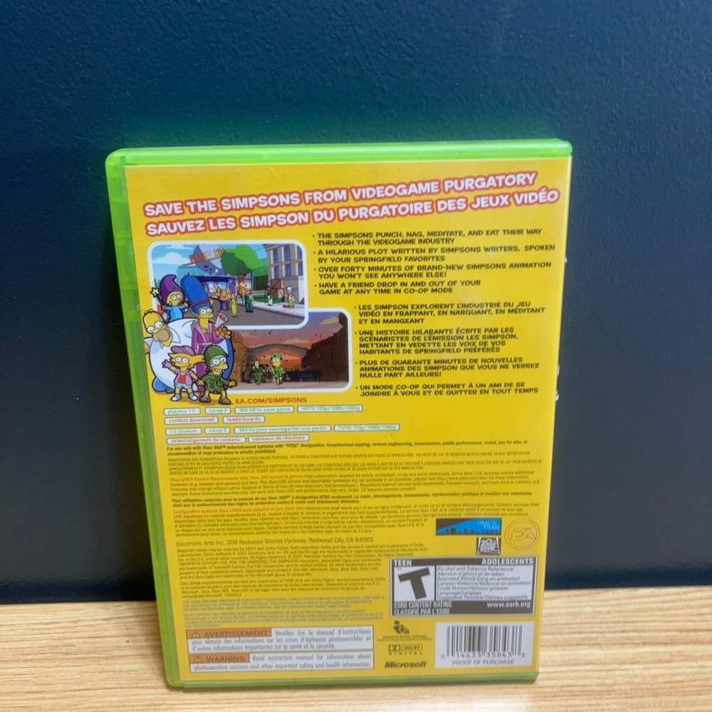 The Simpsons Game Xbox 360 EA Games CIB Complete with Manual 2007 Action Comedy - Picture 4 of 4